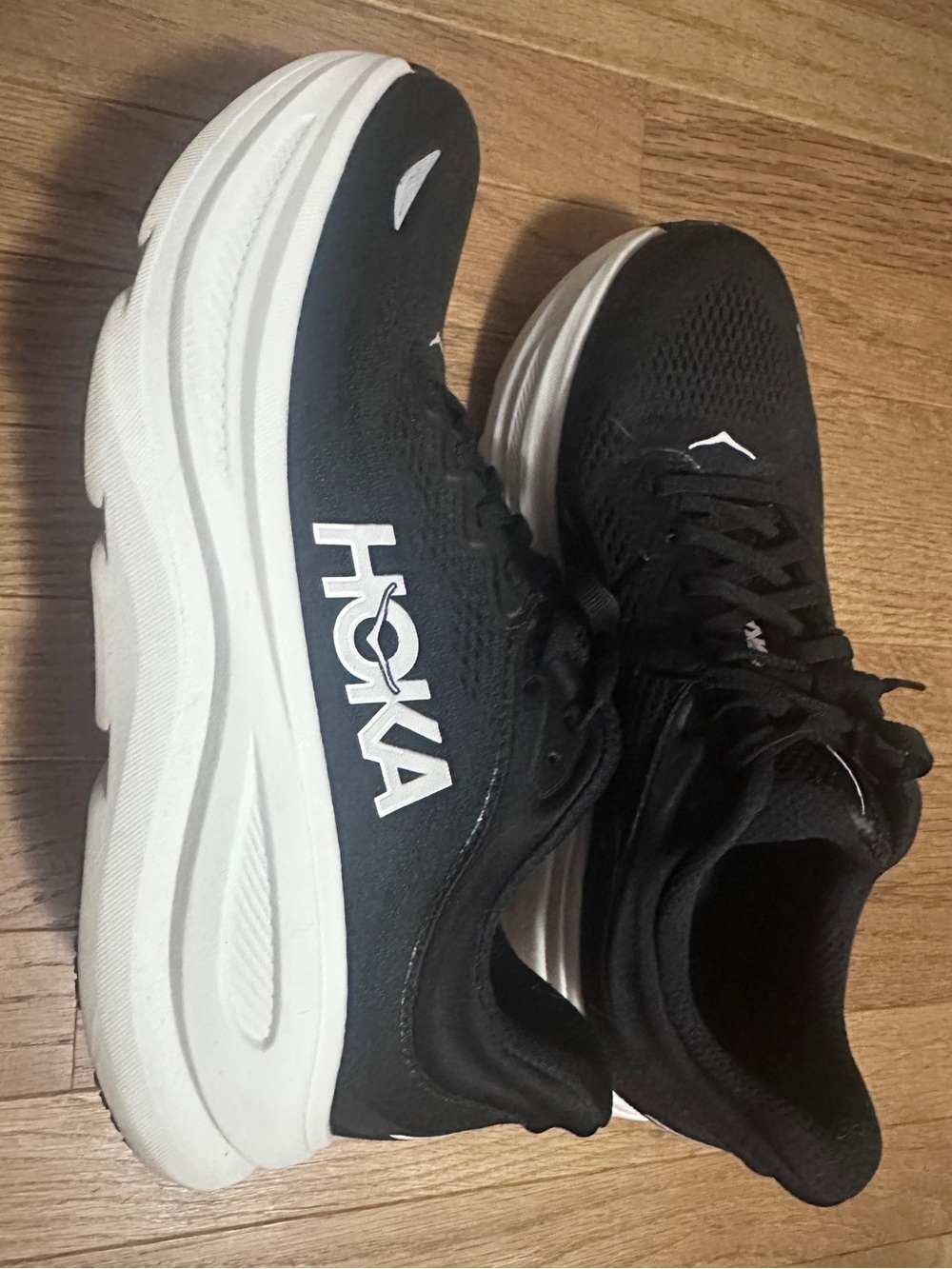 Hoka Black and White Running Sneakers - Picture 2 of 7